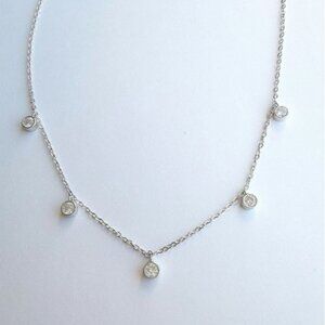 Sterling Silver CZ droplet necklace 18" 🆕